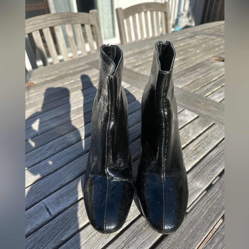 Forever 21 Black Patent Boots size 10